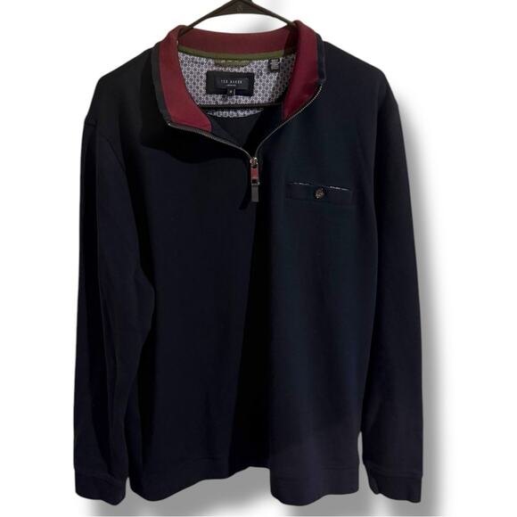 Ted Baker Half Zip Pullover with Breast Pocket Button - Picture 1 of 6